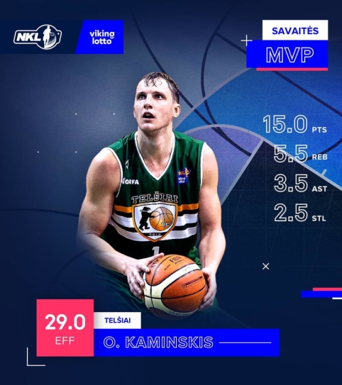 NKL savaitės MVP tapo idealiai pataikęs Ovidijus Kaminskis