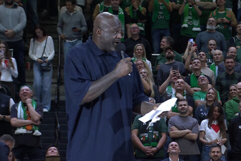 &bdquo;Žalgirio&ldquo; arenoje pagerbtas Shaquille&lsquo;as O'Nealas: &bdquo;Myliu Lietuvą ir &bdquo;Žalgirį&ldquo;